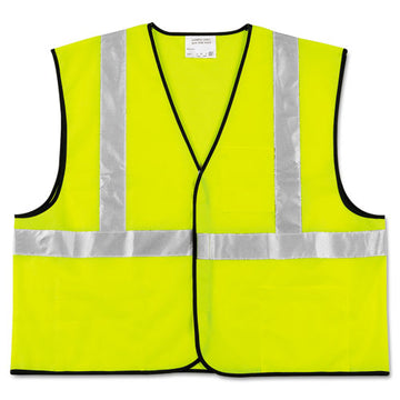 MCR™ Safety Class 2 Safety Vest, Polyester, 2x-large, Fluorescent Lime With Silver Stripe freeshipping - TVN Wholesale
